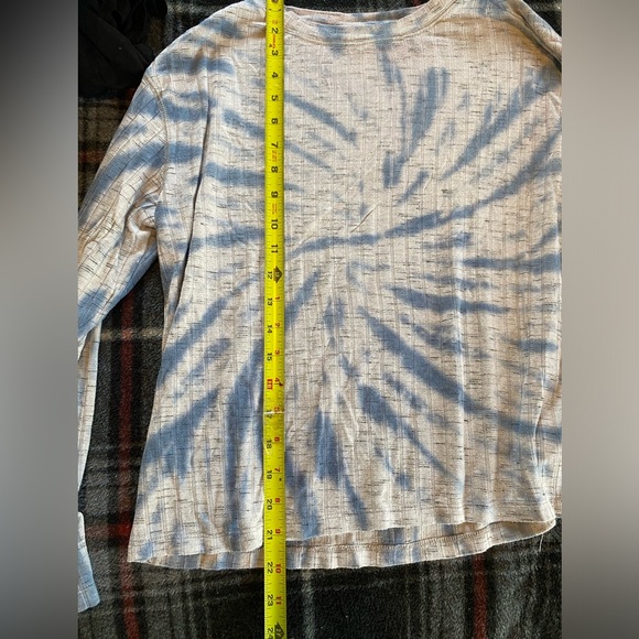 Lucky Brand Tye Dye Blue Long Sleeve XS Knitted Look - Picture 7 of 9